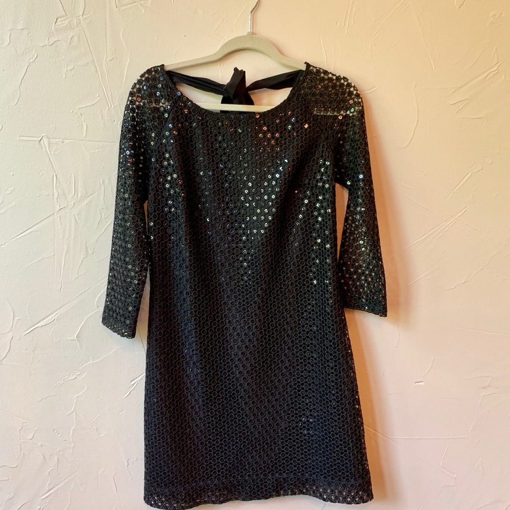 Lilly Pulitzer Black Sequined Aaliyah Dress. - Picture 2 of 7